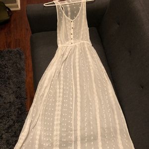 White Sheer Long Boho Dress